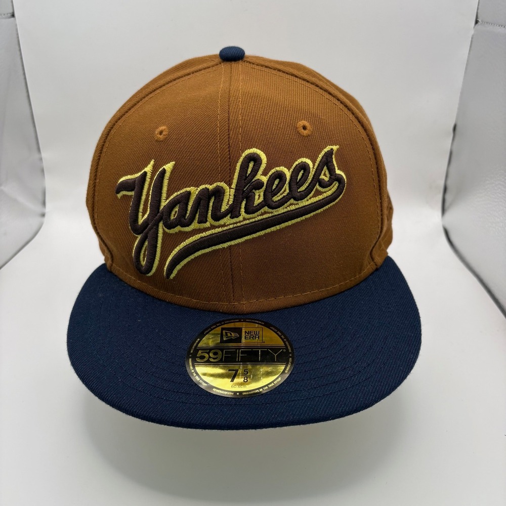 New Era New York Yankees MLB 59FIFTY Fitted Cap Brown Navy World Series 7 3/8